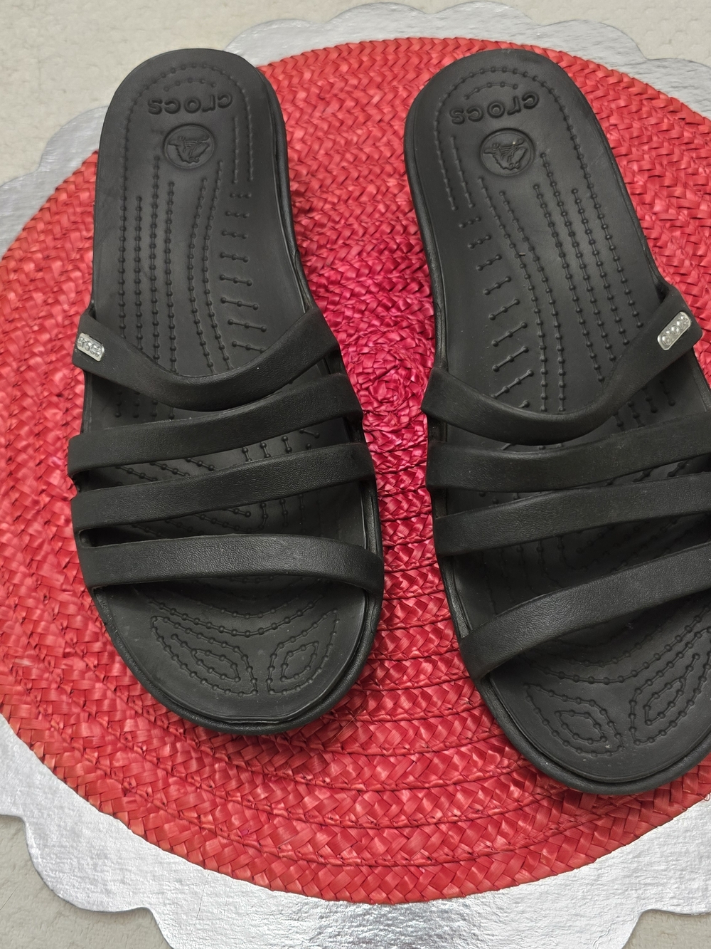 CROCS Black Multi-Strap Slide Sandals